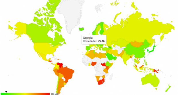 117 ქვეყანას შორის საქართველო ყველაზე უსაფრთხო ქვეყნების ექვსეულშია